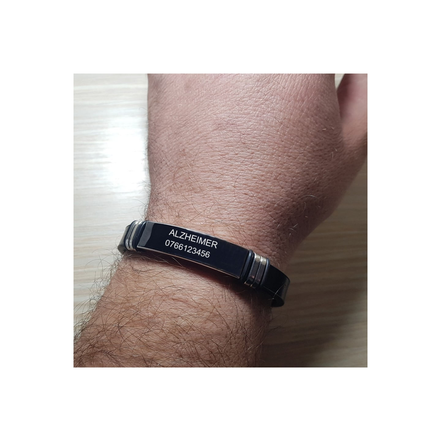 Bratara personalizata medicala ALZHEIMER si numarul de telefon - imagine 2