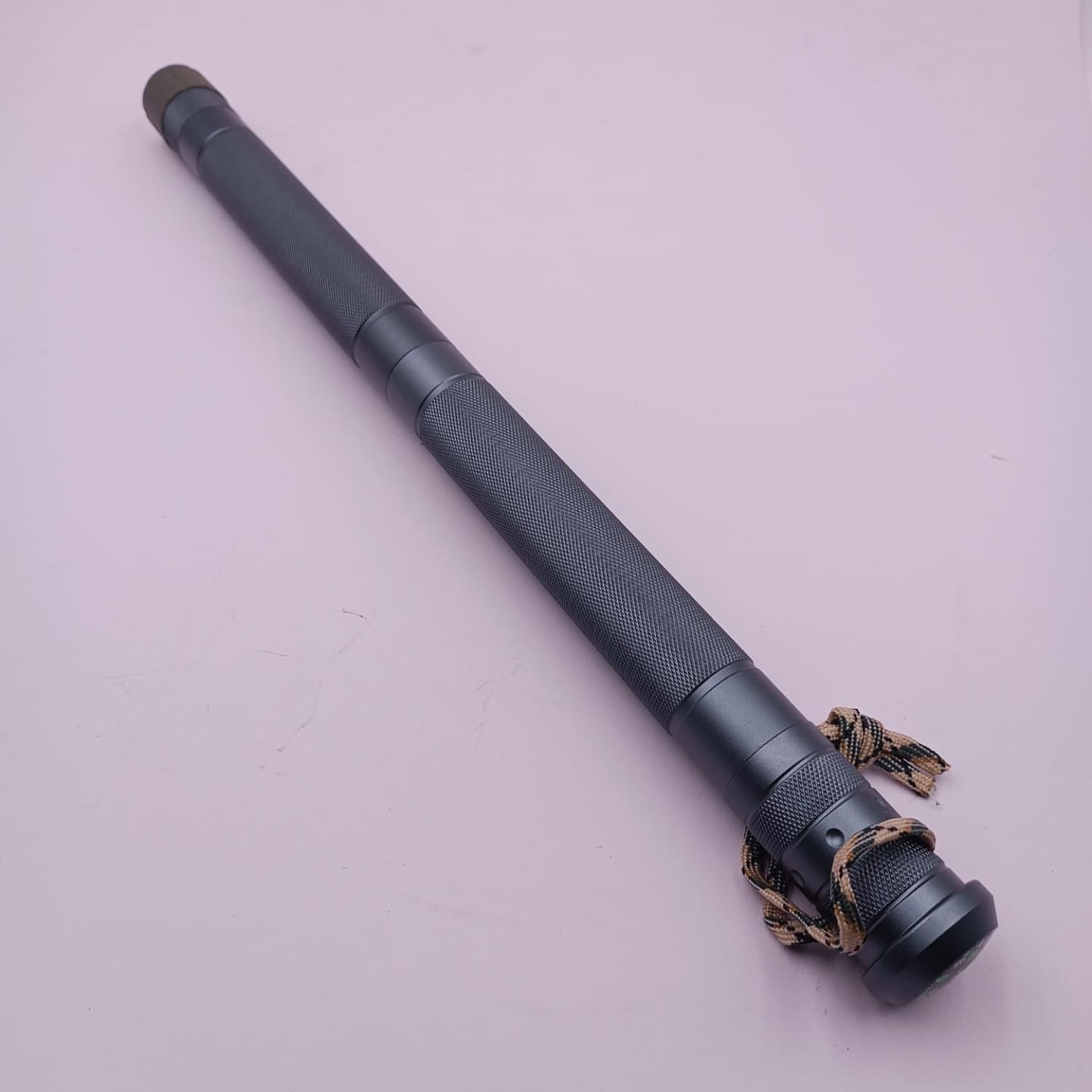 Baston Telescopic cu 7 Segmente, Agatatoare Dubla, Husa Textila, 3 Cutite Varf, Gri, 126 cm