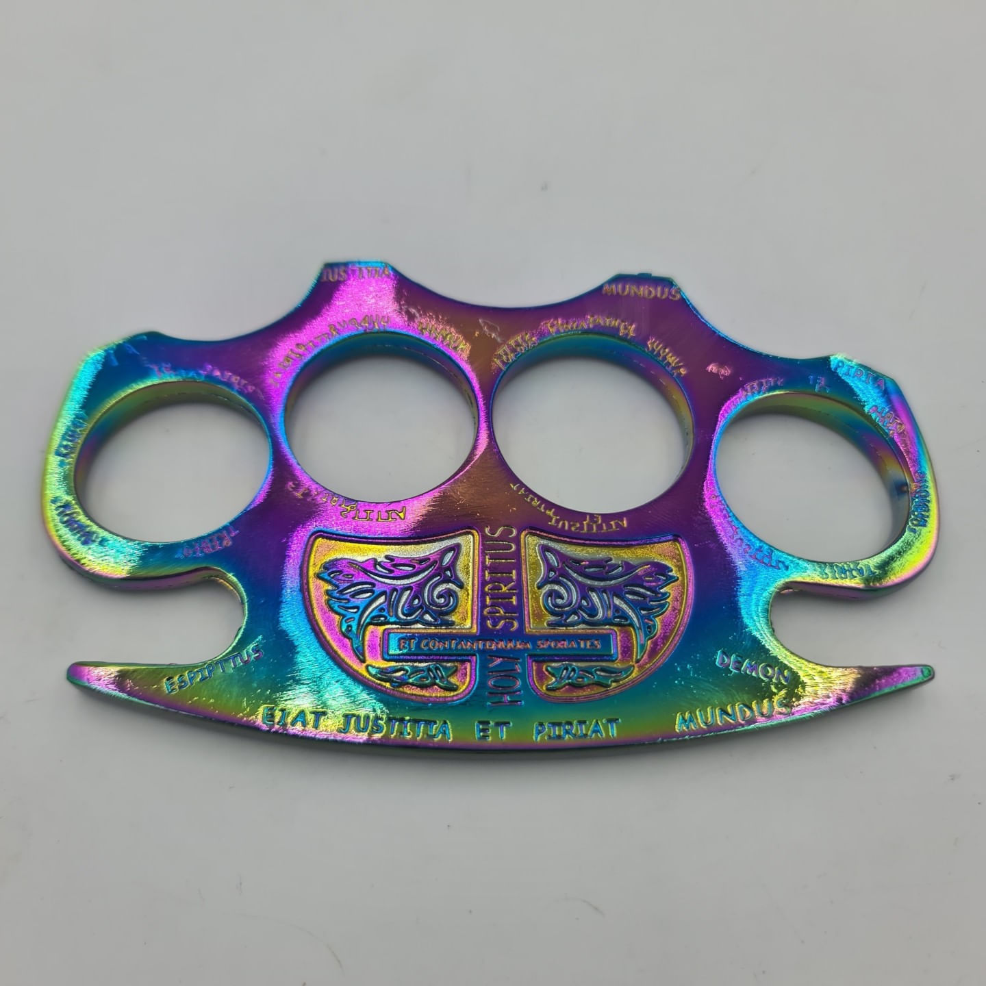 Pumnal Fade, Model "Fiat iustitia, et pereat mundus", Otel, 12.5x7x0.6 cm - imagine 4