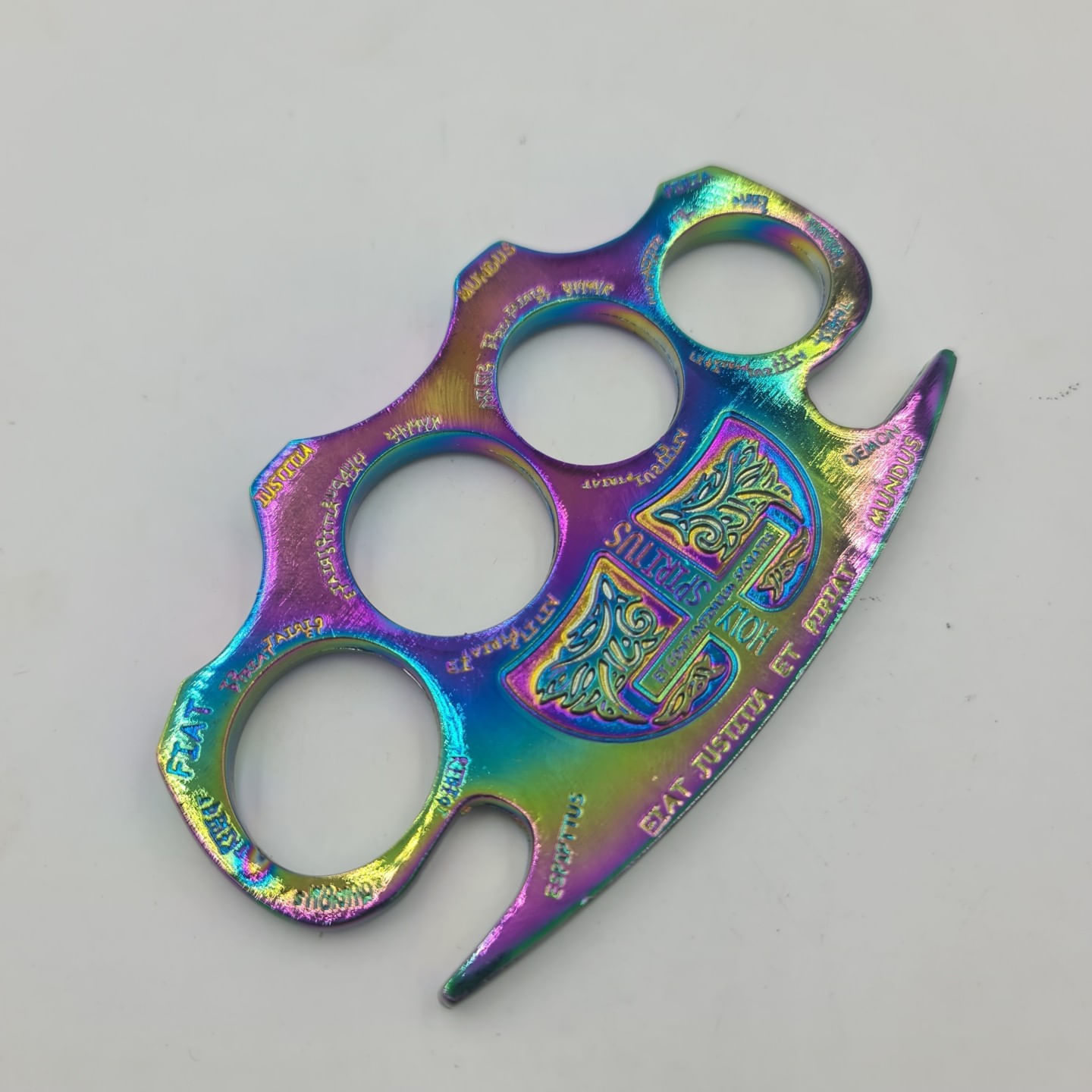 Pumnal Fade, Model "Fiat iustitia, et pereat mundus", Otel, 12.5x7x0.6 cm - imagine 5