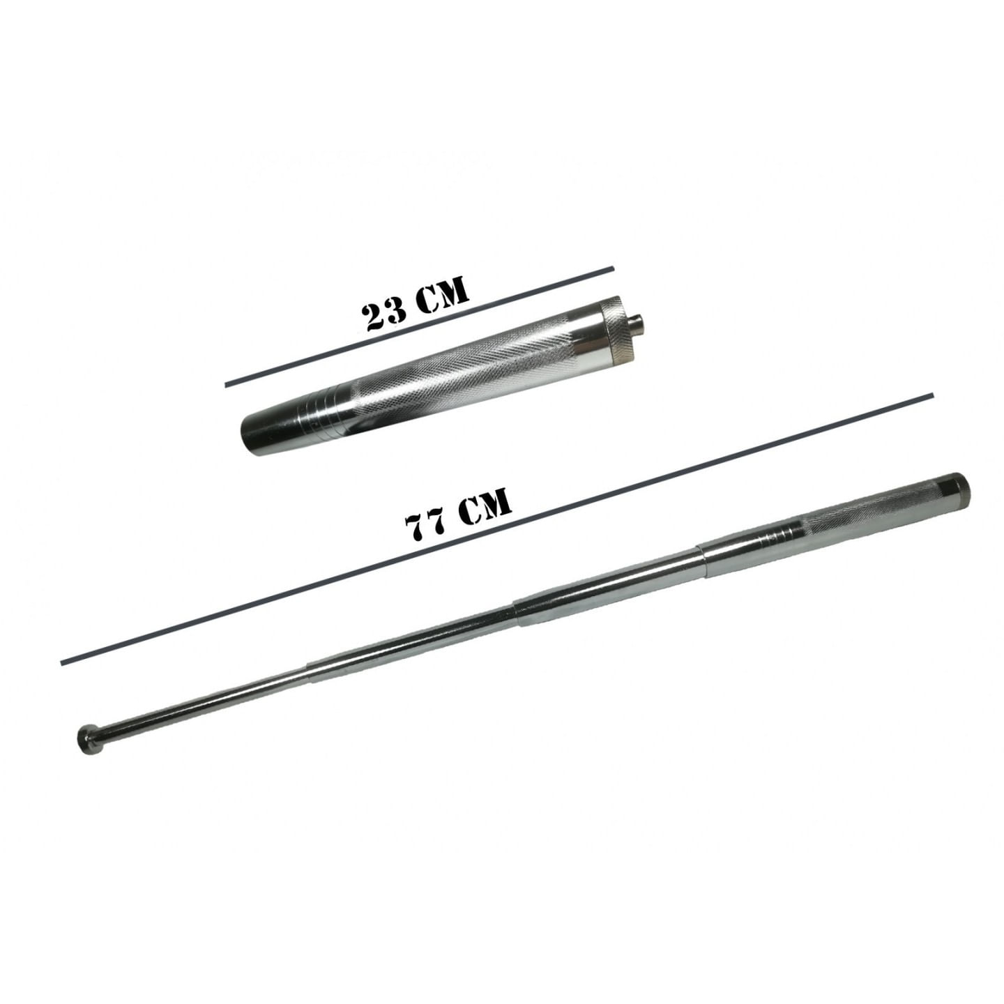 Baston telescopic din otel, 77 cm, 4 sectiuni, gri, husa - imagine 3