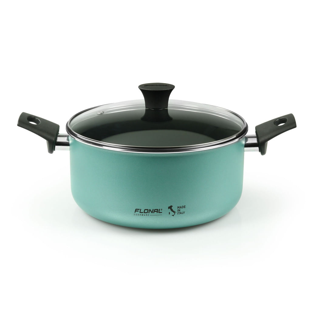 Oala Flonal The Wall cu 2 manere si capac din sticla, 24 cm, antiaderent PB-Tech, pentru gaz/electric/vitroceramic — imaginea 4