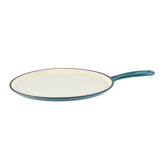 Tigaie / tigaie pentru clatite din fonta emailata 28 cm, turcoaz