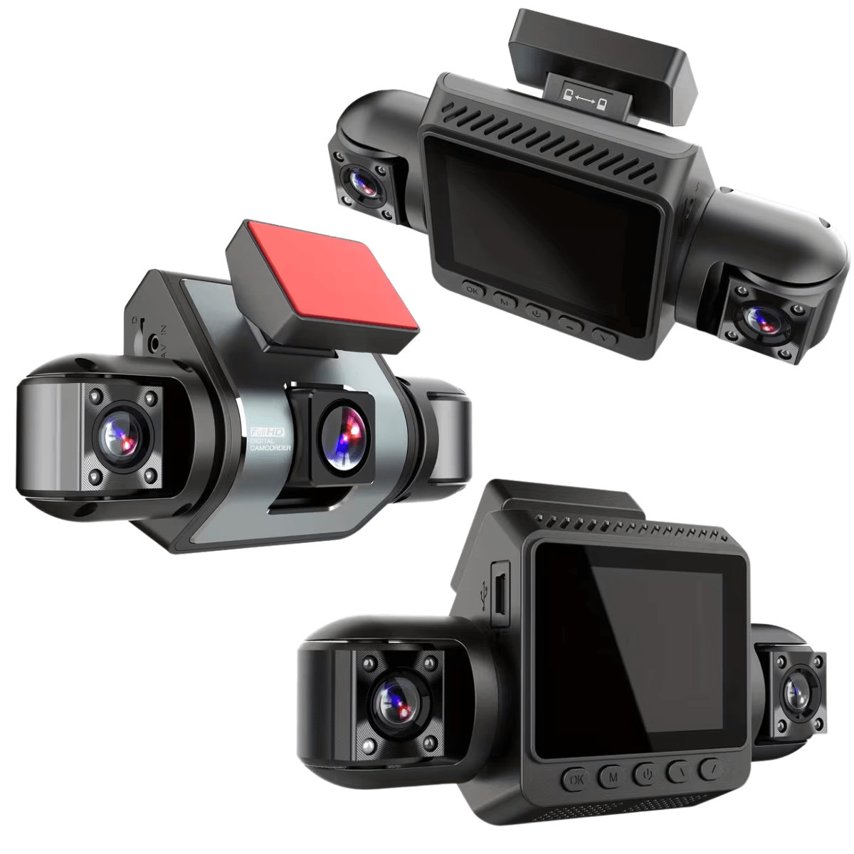 Camera de bord pentru masina cu 4 canale 360° – Full HD 1080P, VisionHub®, Monitorizare Video, G-Senzor, Night Vision