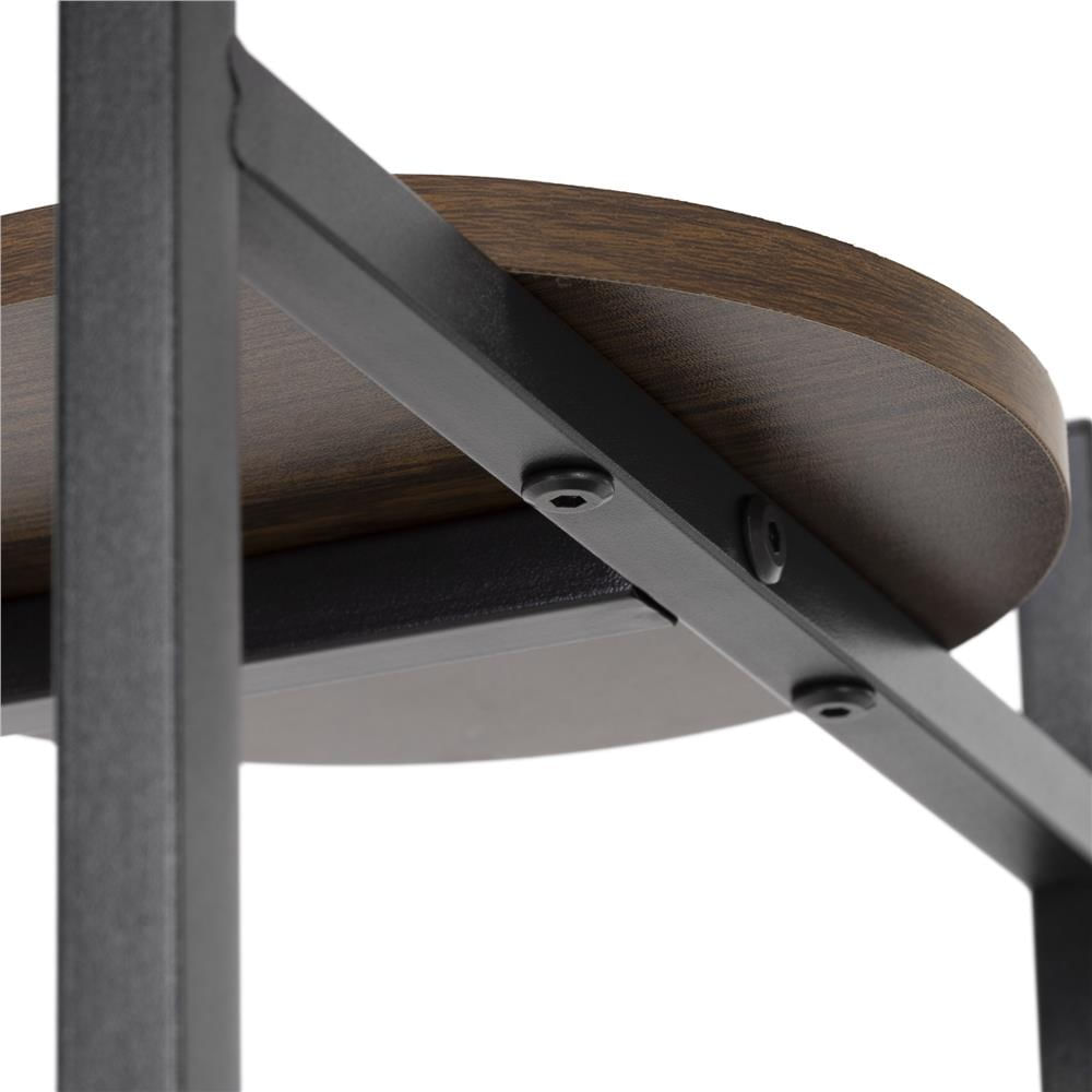 Suport pentru flori, rotund cu 3 polite, structura metalica si MDF, 32x32x81 cm, negru — imaginea 10
