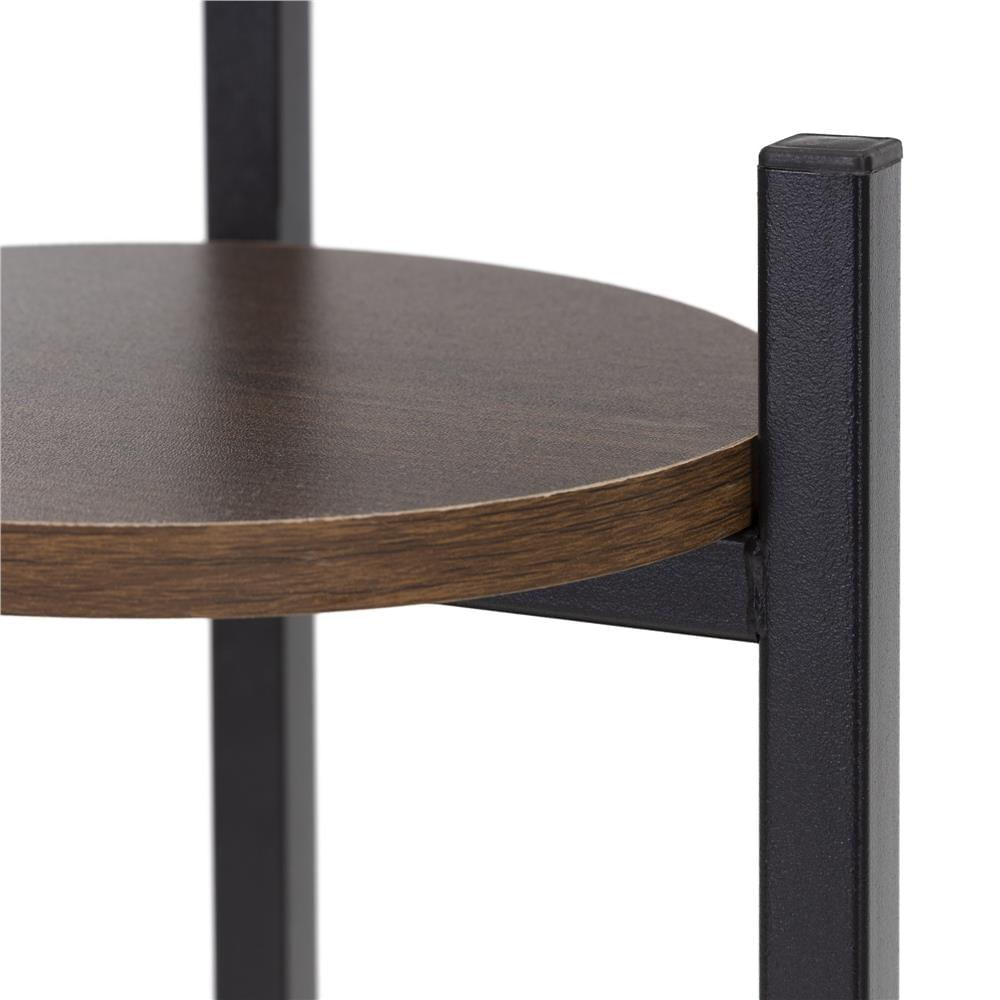 Suport pentru flori, rotund cu 3 polite, structura metalica si MDF, 32x32x81 cm, negru — imaginea 11