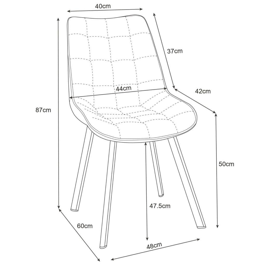 Scaun tapitat, din velur, picioare metalice, maxim 125 kg, 48x60x87 cm, roz pudrat — imaginea 2
