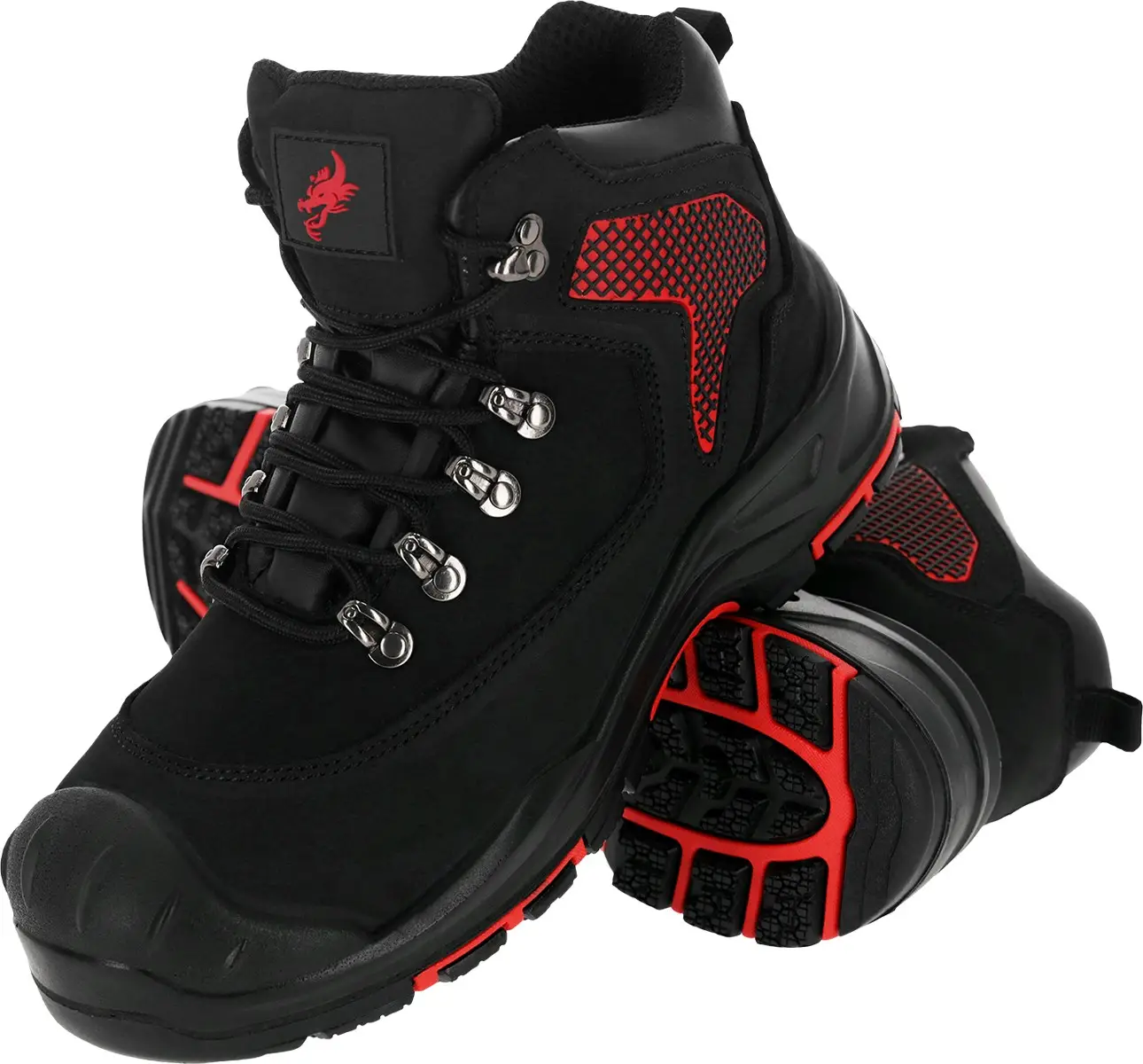 Bocanci de lucru piele nubuk, Reis, S3L SR FO HRO ,BrMefisto Negru — imaginea 6