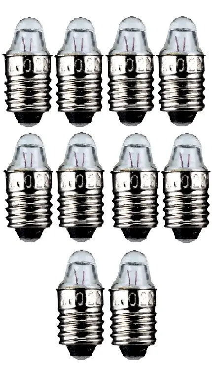 Set 10 becuri 3.7V 0.3A lentila lupa dulie cu filet E10 Goobay 9334-10