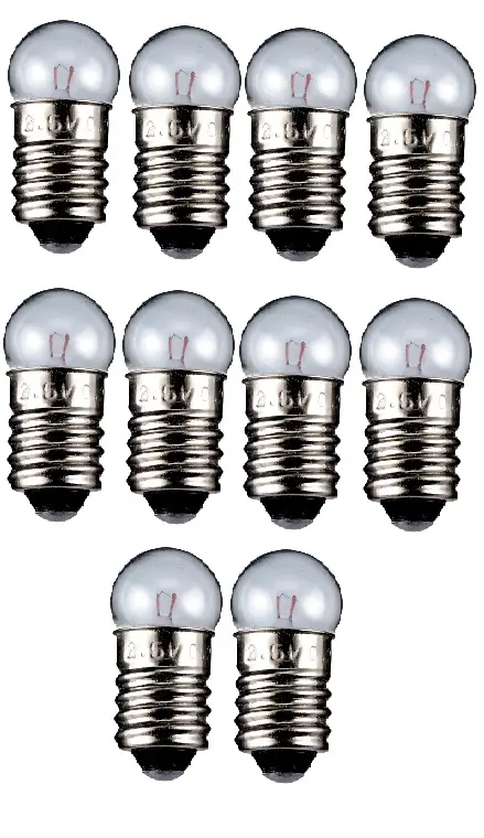 Set 10 becuri E10 3.7V 0.3A glob dulie cu filet E10 Goobay 9324-10