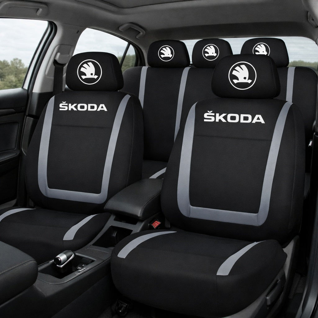 Set Huse Scaune Universale Compatibile cu Skoda Nou – Negru/Gri