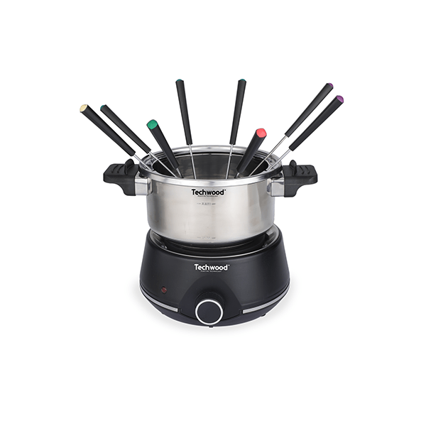 Set Fondue Electric Techwood TF-1508, 8 Persoane, Vas Inox Detasabil, 2L, 1400W - imagine 3