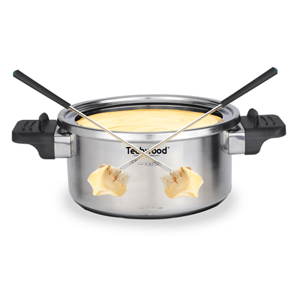 Set Fondue Electric Techwood TF-1508, 8 Persoane, Vas Inox Detasabil, 2L, 1400W - imagine 4