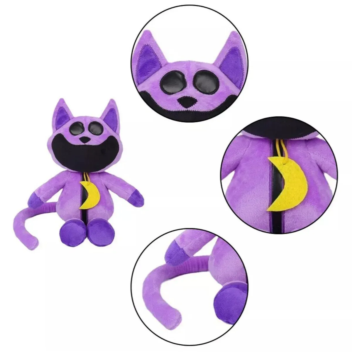 Jucarie din plus tip CatNap ABYZ 35 cm, Creaturi Zambitoare, mov, model decorativ si pentru copii