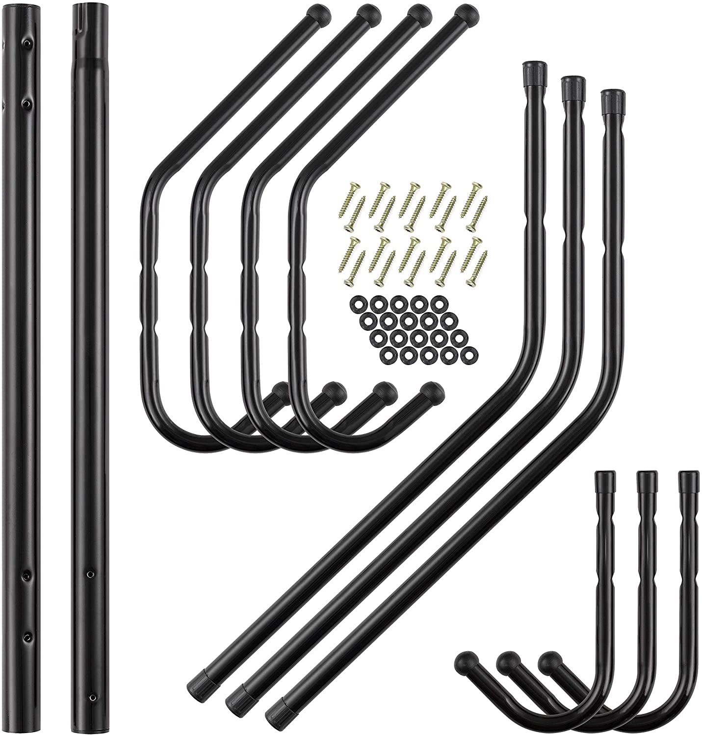 Cuier pentru haine, tip pom, 3 nivele, 12 agatatori, metal, 170 cm, negru — imaginea 6