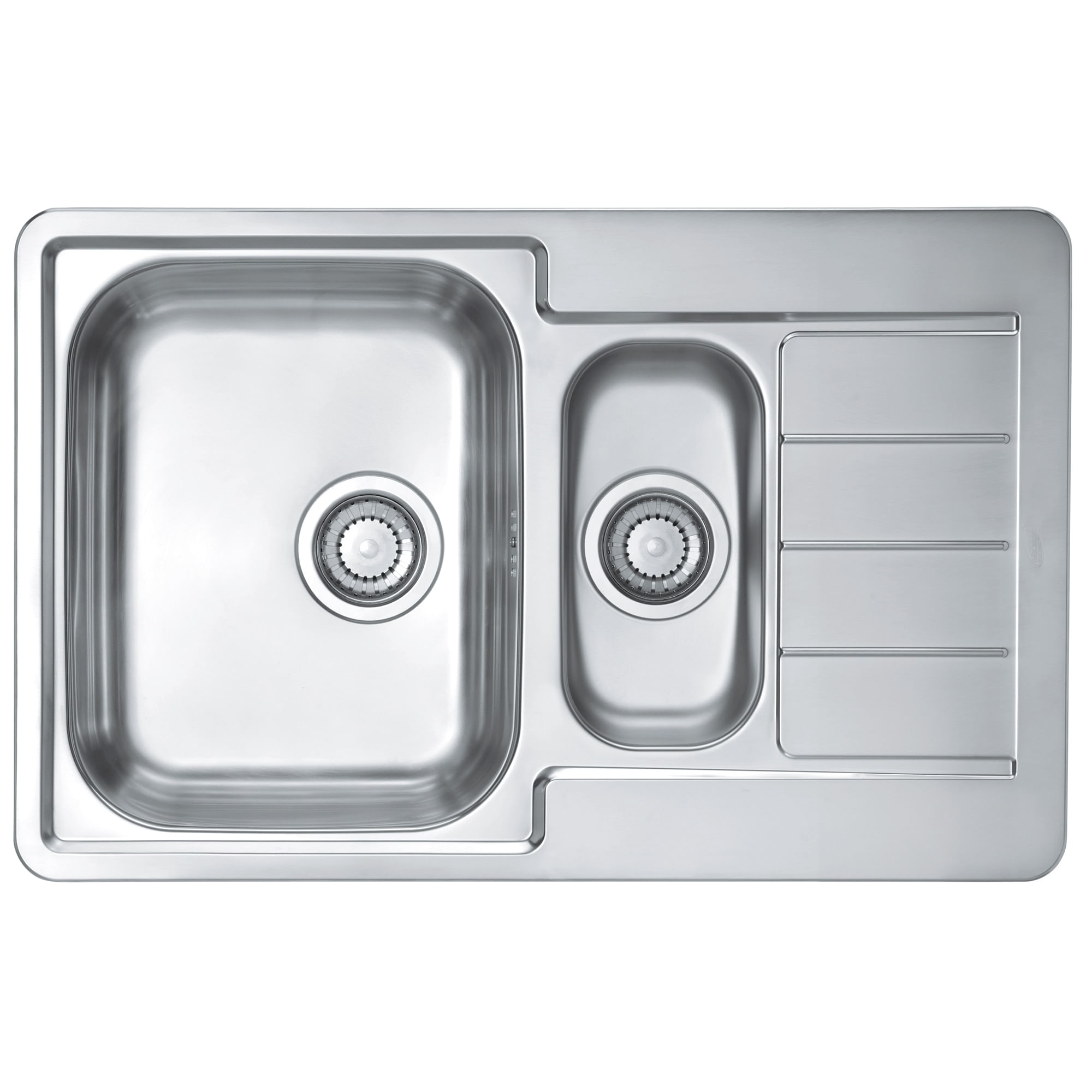 Chiuveta bucatarie Alveus Line 70, cuva stanga, 790x500x160 mm, Inox Leinen — imaginea 2