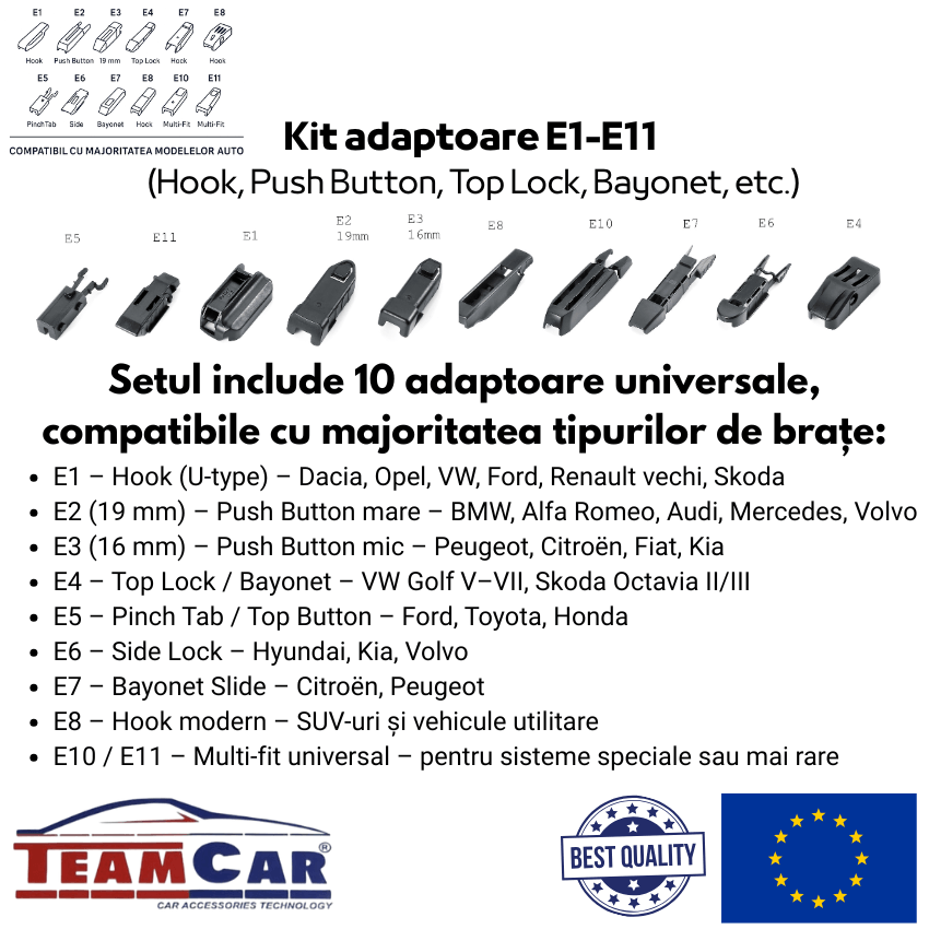 Stergatoare Volkswagen Touran I (2003–2006) TeamCar® – Set Complet - imagine 7