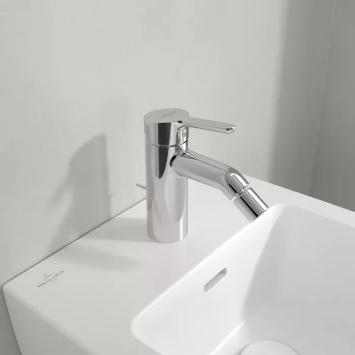 Baterie bideu Villeroy and Boch Skyla, M, 158 mm, ventil, crom, TVB11600100061 — imaginea 5