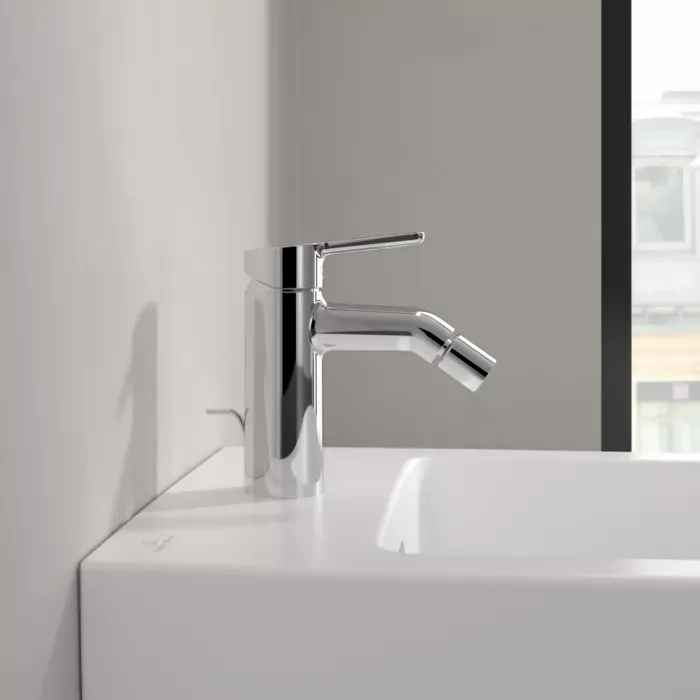 Baterie bideu Villeroy and Boch Skyla, M, 158 mm, ventil, crom, TVB11600100061 — imaginea 10