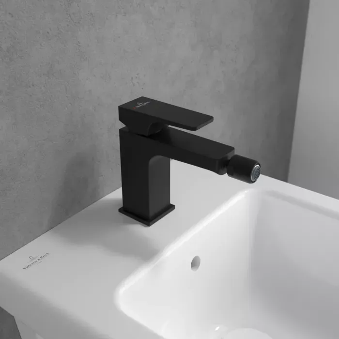 Baterie bideu Villeroy and Boch Architectura, S, 139 mm, ventil, mat, negru, TVB125001000K5 — imaginea 5