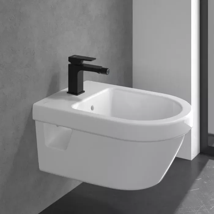 Baterie bideu Villeroy and Boch Architectura, S, 139 mm, ventil, mat, negru, TVB125001000K5 — imaginea 9