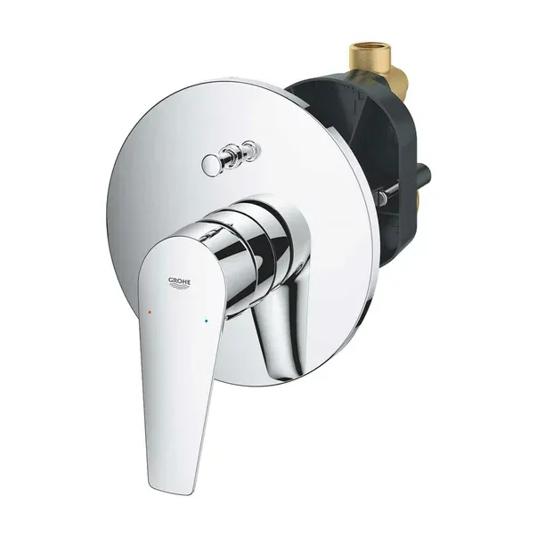 Baterie cada - dus incastrata Grohe BauEdge New crom monocomanda — imaginea 4