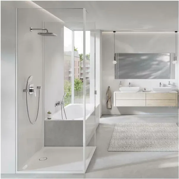 Baterie cada-dus incastrata Grohe Cubeo crom lucios fara corp ingropat — imaginea 4