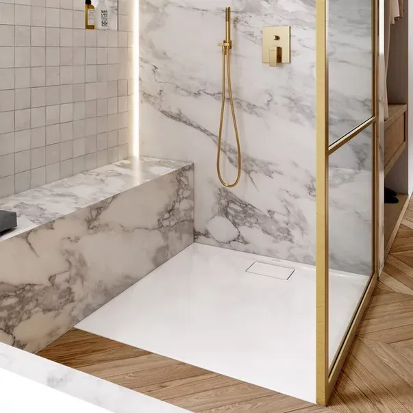 Baterie cada-dus incastrata Villeroy&Boch Architectura Square auriu periat fara corp ingropat — imaginea 6