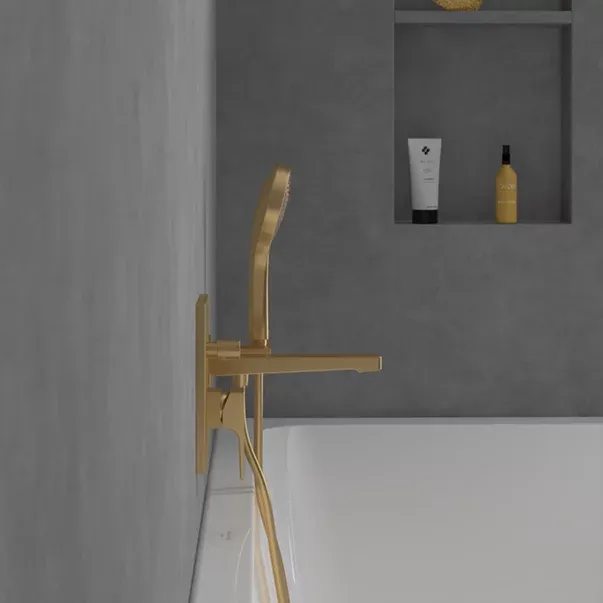 Baterie cada-dus incastrata Villeroy&Boch Architectura Square auriu periat fara corp ingropat — imaginea 7