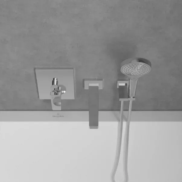 Baterie cada-dus incastrata Villeroy&Boch Architectura Square crom lucios fara corp ingropat — imaginea 3