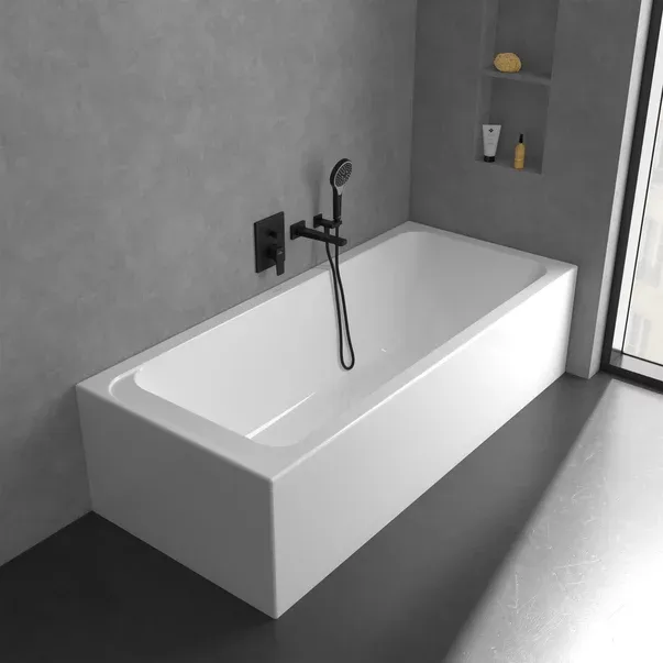 Baterie cada-dus incastrata Villeroy&Boch Architectura Square negru mat fara corp ingropat — imaginea 3