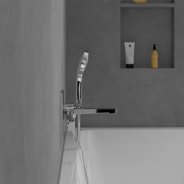 Baterie cada-dus incastrata Villeroy&Boch Architectura Square crom lucios fara corp ingropat — imaginea 5