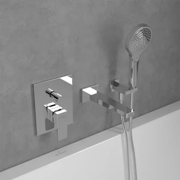 Baterie cada-dus incastrata Villeroy&Boch Architectura Square crom lucios fara corp ingropat — imaginea 6