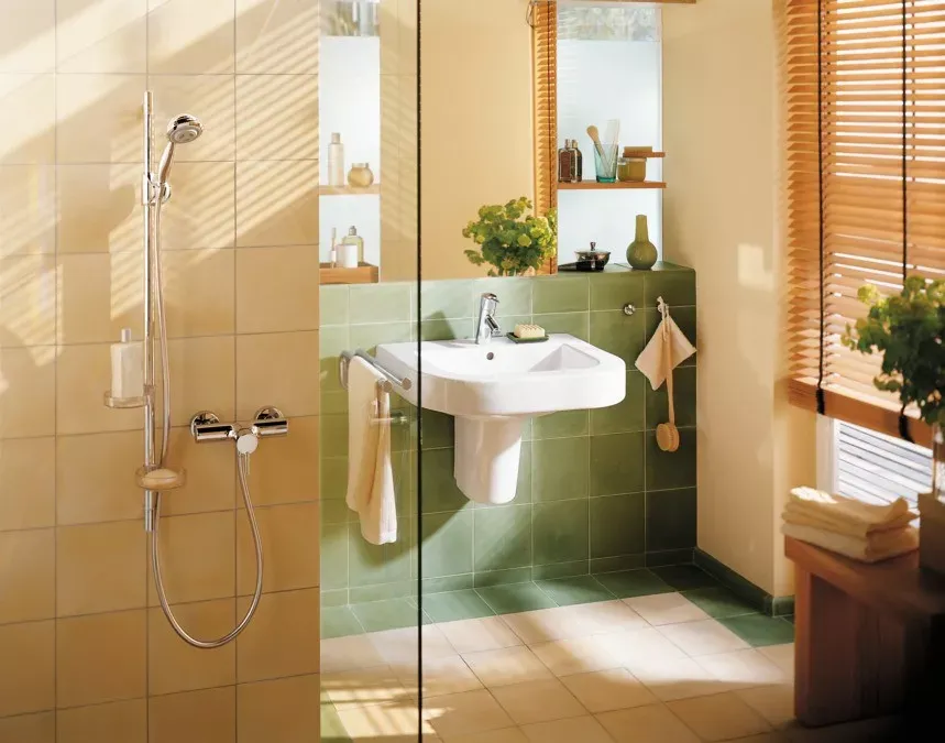 Baterie de dus Hansgrohe Talis S 32620000, 1/2'', aparenta, monocomanda, cartus ceramic, limitator, crom — imaginea 2