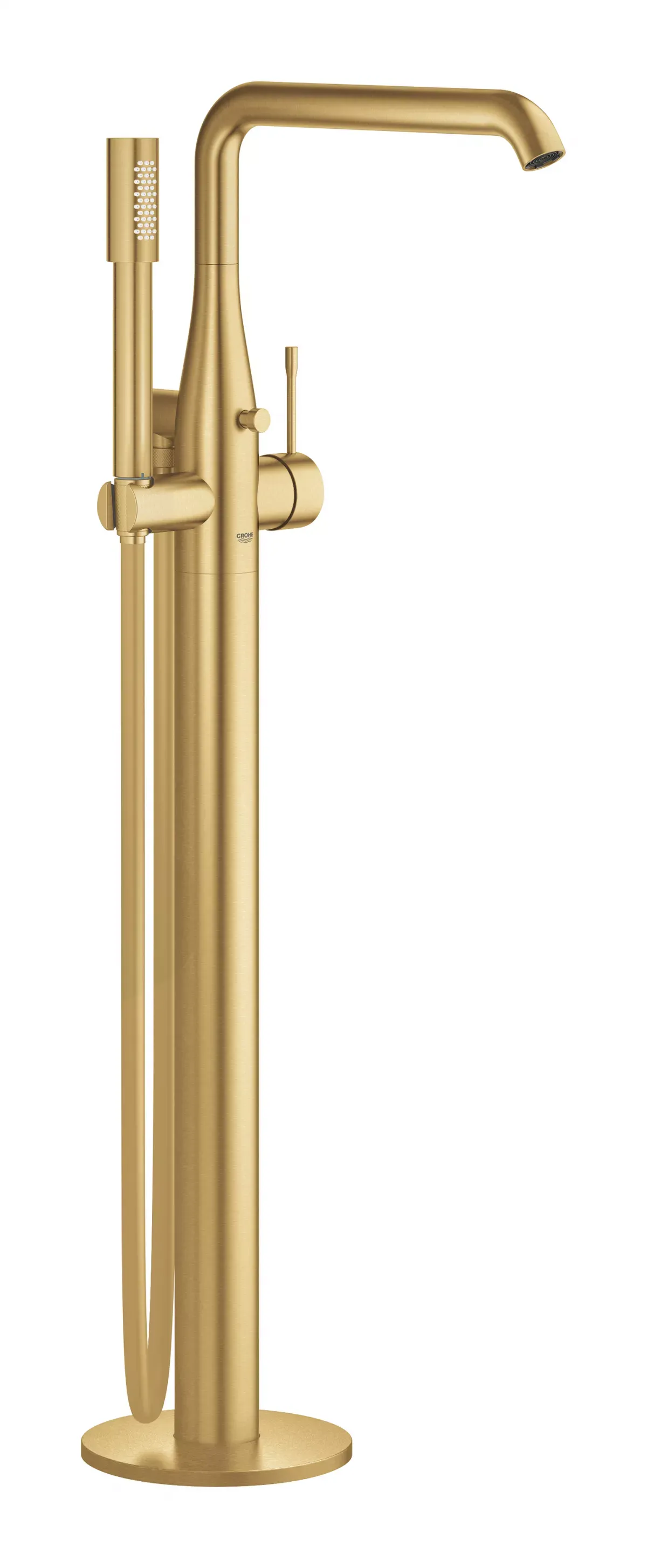 Baterie de cada Grohe Essence 23491GN1, montare pe podea, set dus, necesita valva, mat, auriu — imaginea 2