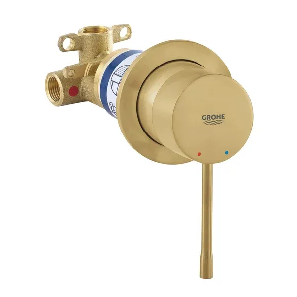 Baterie dus incastrata Grohe Essence auriu periat Cool Sunrise cu corp ingropat — imaginea 2