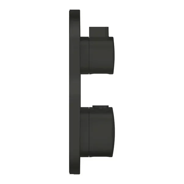 Baterie dus incastrata cu termostat Grohe Grohtherm 2 iesiri negru mat rotund — imaginea 2