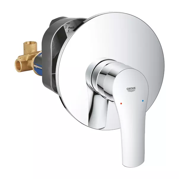 Baterie dus incastrata Grohe Eurosmart crom lucios cu corp ingropat — imaginea 3