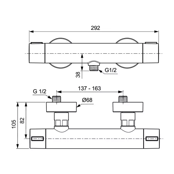 Baterie dus termostatata Ideal Standard Alu+ rose mat din aluminiu — imaginea 4