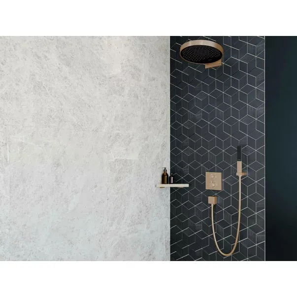 Baterie dus termostatata Hansgrohe Ecostat Square cu montaj incastrat 2 functii negru mat — imaginea 2