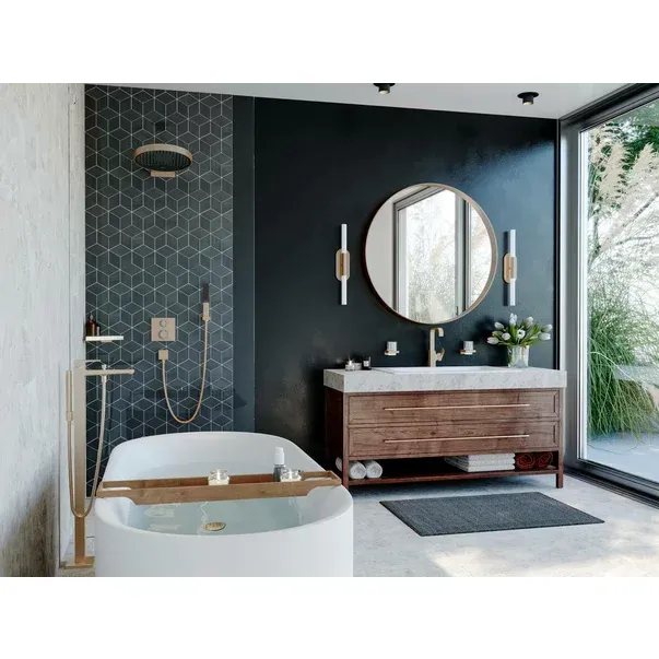 Baterie dus termostatata Hansgrohe Ecostat Square cu montaj incastrat 2 functii negru mat — imaginea 4