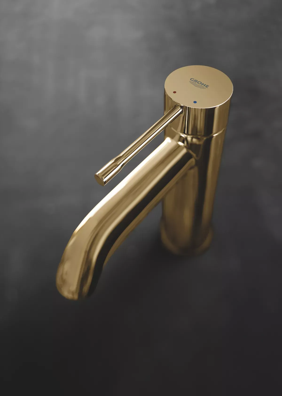 Baterie lavoar Grohe Essence 23589GL1, 3/8'', marimea S, ventil cu tija, lucios, auriu — imaginea 3