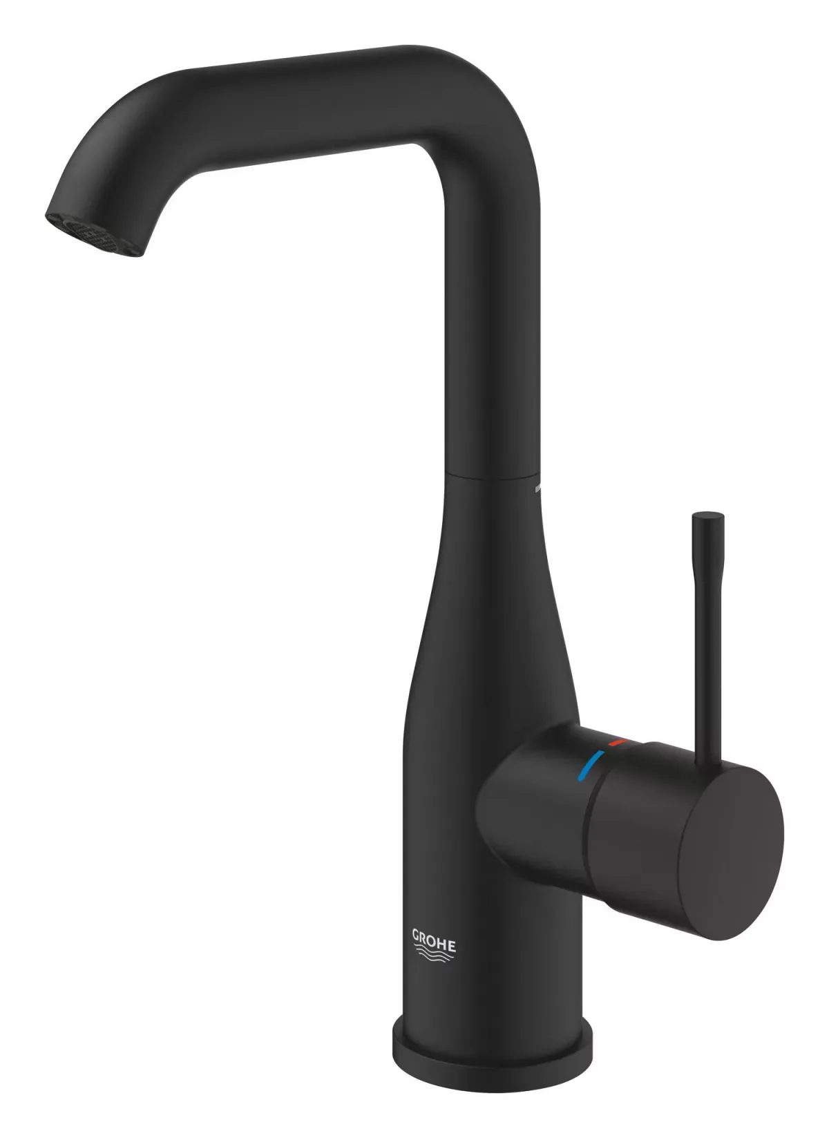 Baterie lavoar Grohe Essence 24177KF1, 3/8'', marimea L, monocomanda, pivotanta, fara ventil, mat, negru — imaginea 2