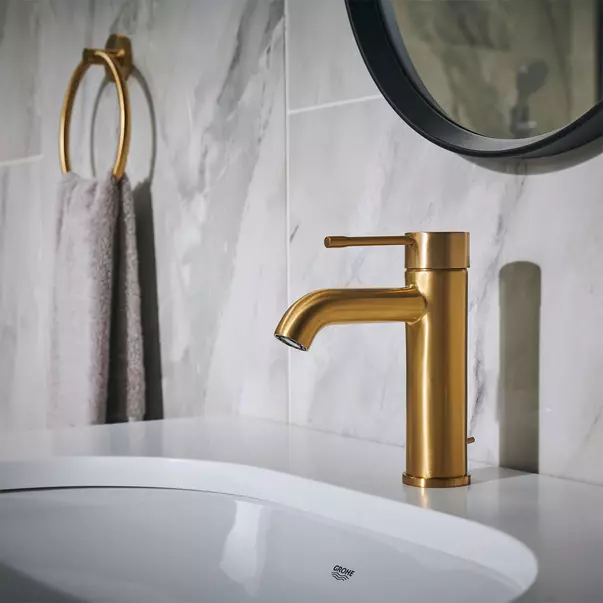 Baterie lavoar Grohe Essence S monocomanda auriu periat Cool Sunrise — imaginea 4