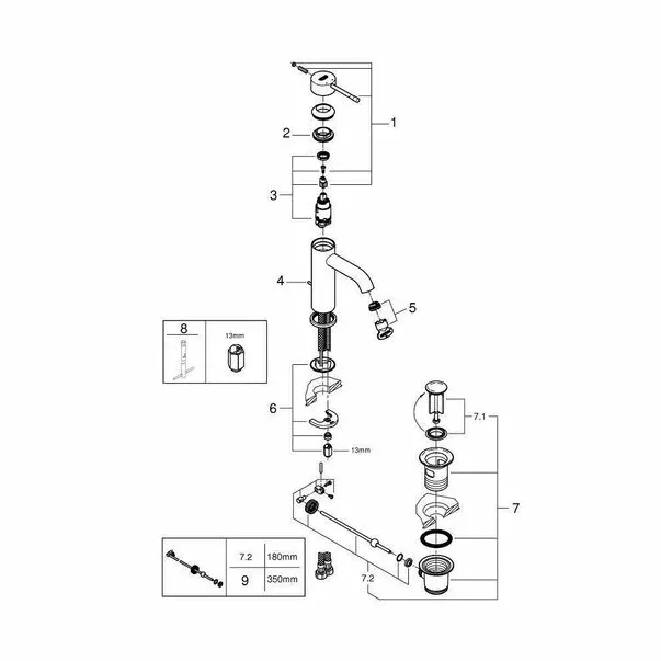 Baterie lavoar Grohe Essence New S crom lucios monocomanda — imaginea 3
