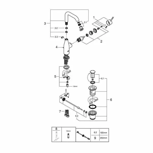 Baterie lavoar Grohe Essence New L crom lucios — imaginea 4