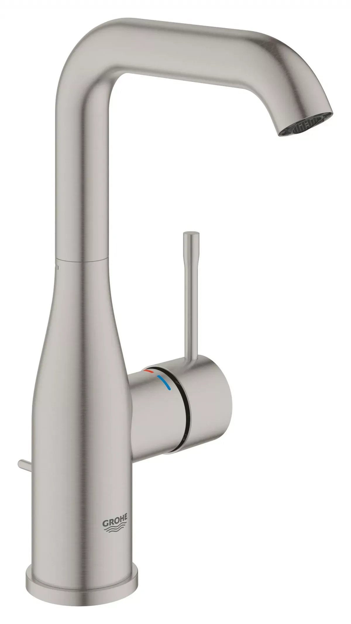 Baterie lavoar Grohe Essence, L, 244 mm, pivotanta, ventil, mat, otel satinat, 32628DC1 — imaginea 5