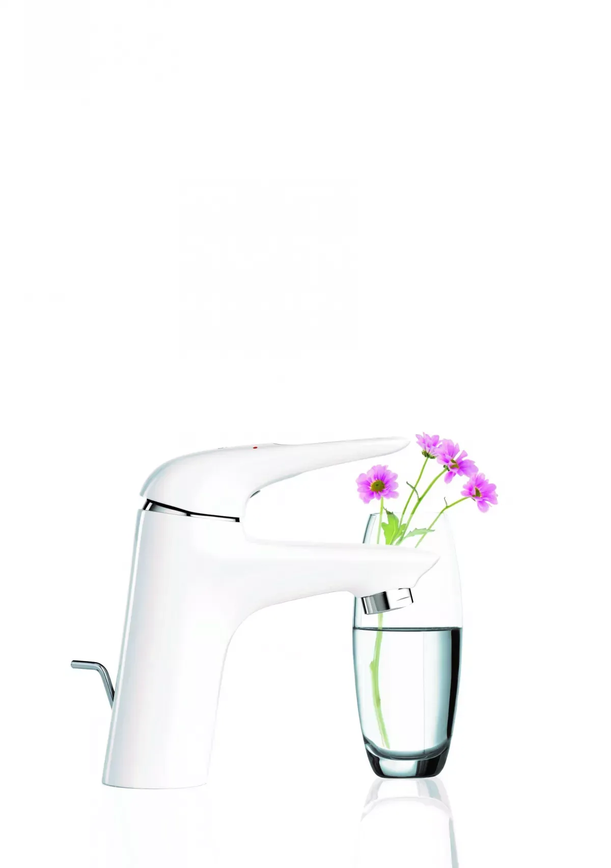 Baterie lavoar Grohe Eurostyle 33558LS3 marimea S, 3/8'', ventil cu tija, alb — imaginea 2