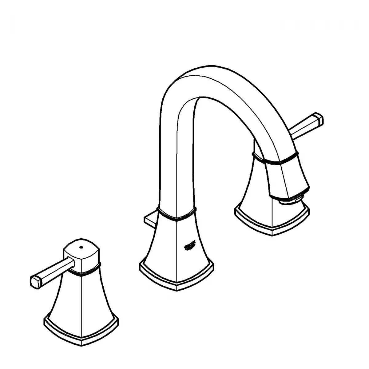 Baterie lavoar Grohe SPA Grandera, L, 264 mm, ventil, lucios, cupru, 20389DA0 — imaginea 3