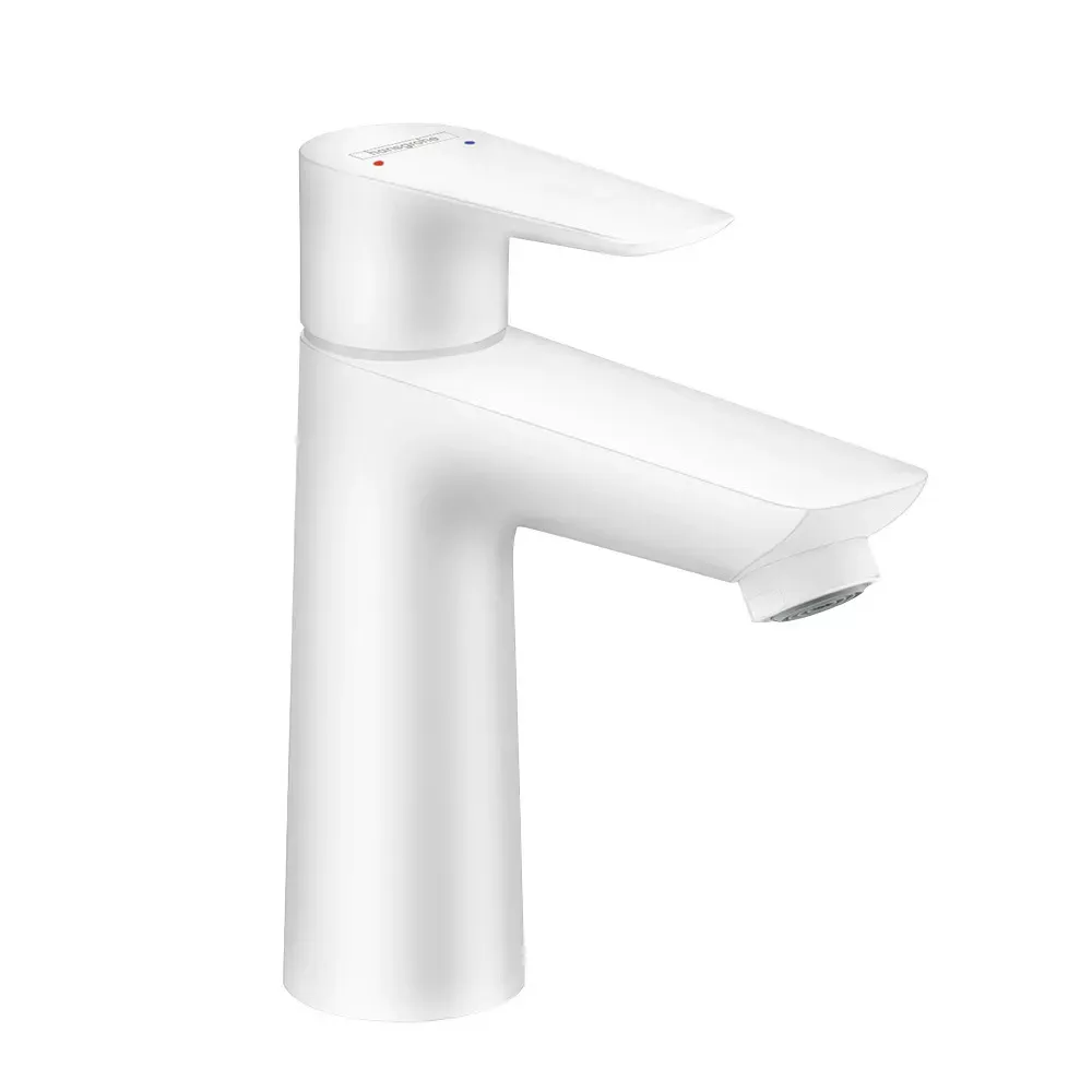 Baterie lavoar Hansgrohe Talis E, M, 162 mm, pornire rece, ventil, mat, alb, 71713700 — imaginea 2